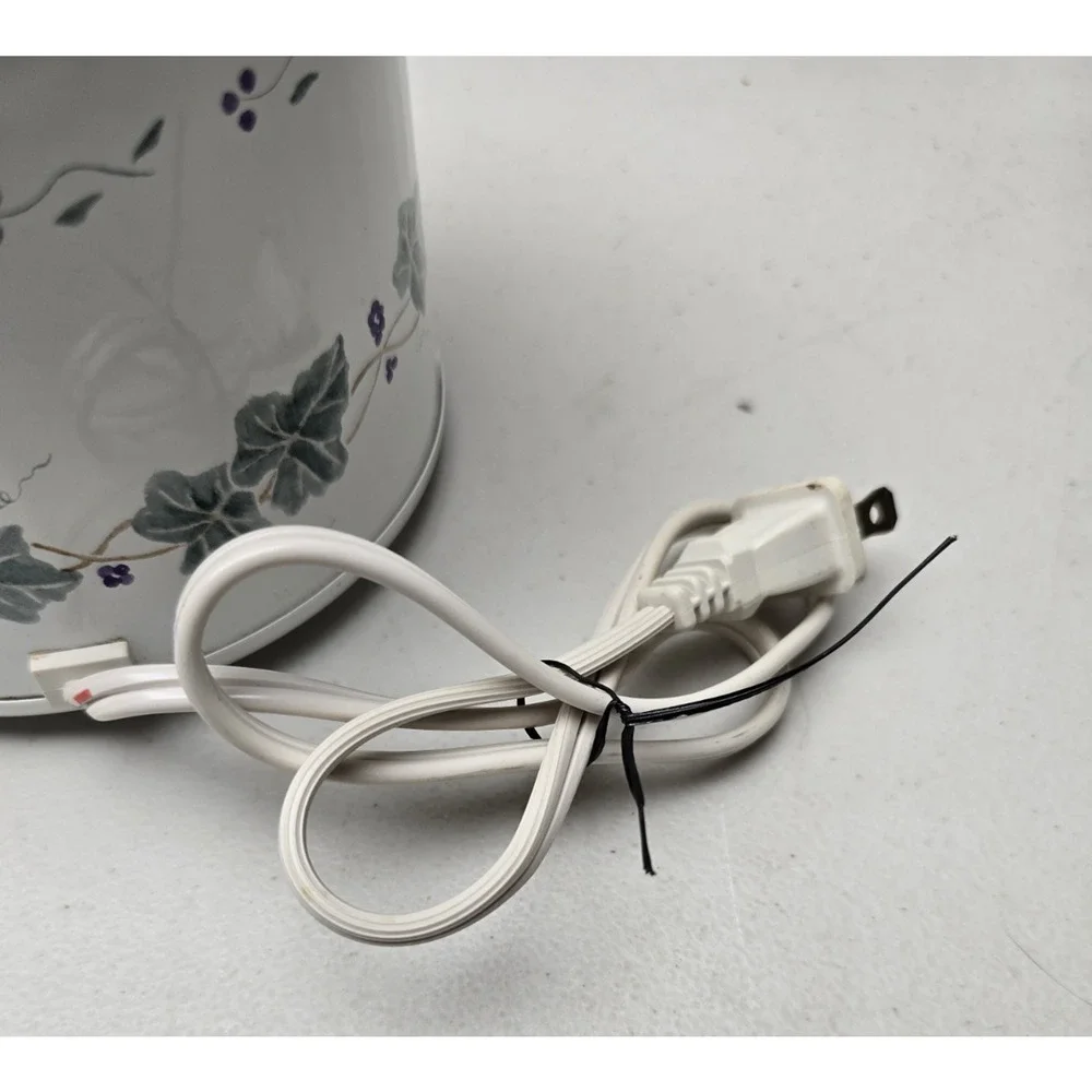 Rival Little Dipper Electric Stoneware Server Model 3204 White Green Ivy vine